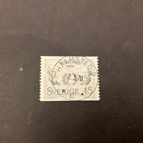 Nobelpris 1909 facit nr 681 A lyxstämplat HALMSTAD 9