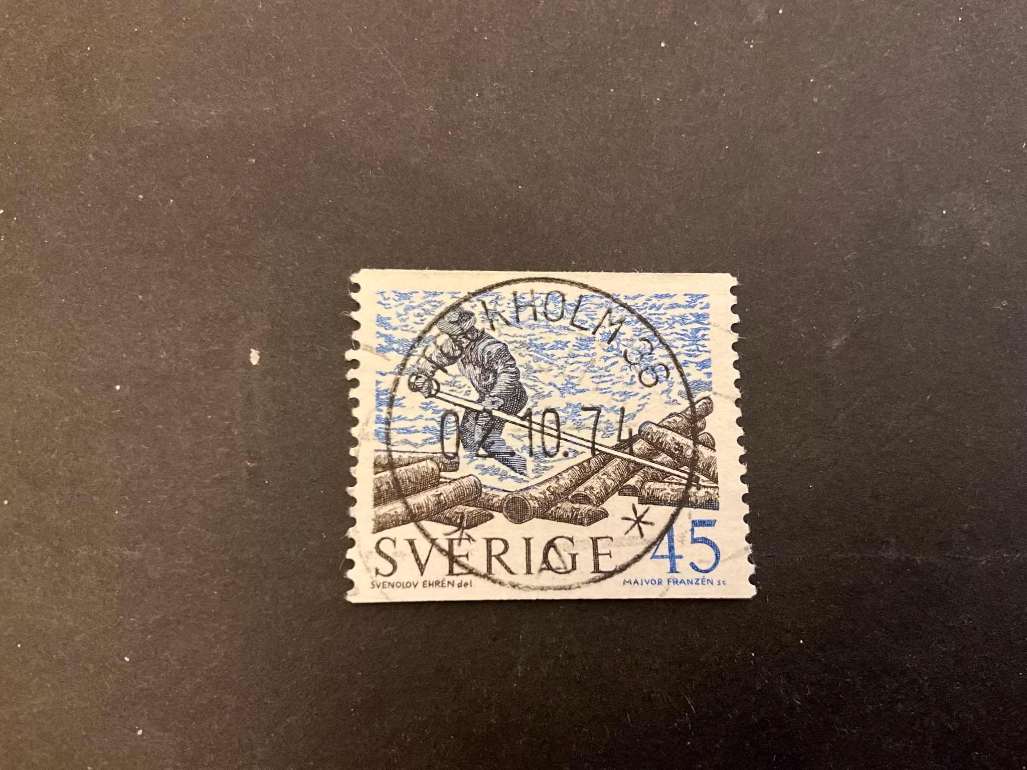 Timmerflottning facit 685 A lyxstämplat STOCKHOLM 36