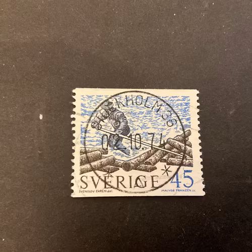 Timmerflottning facit 685 A lyxstämplat STOCKHOLM 36