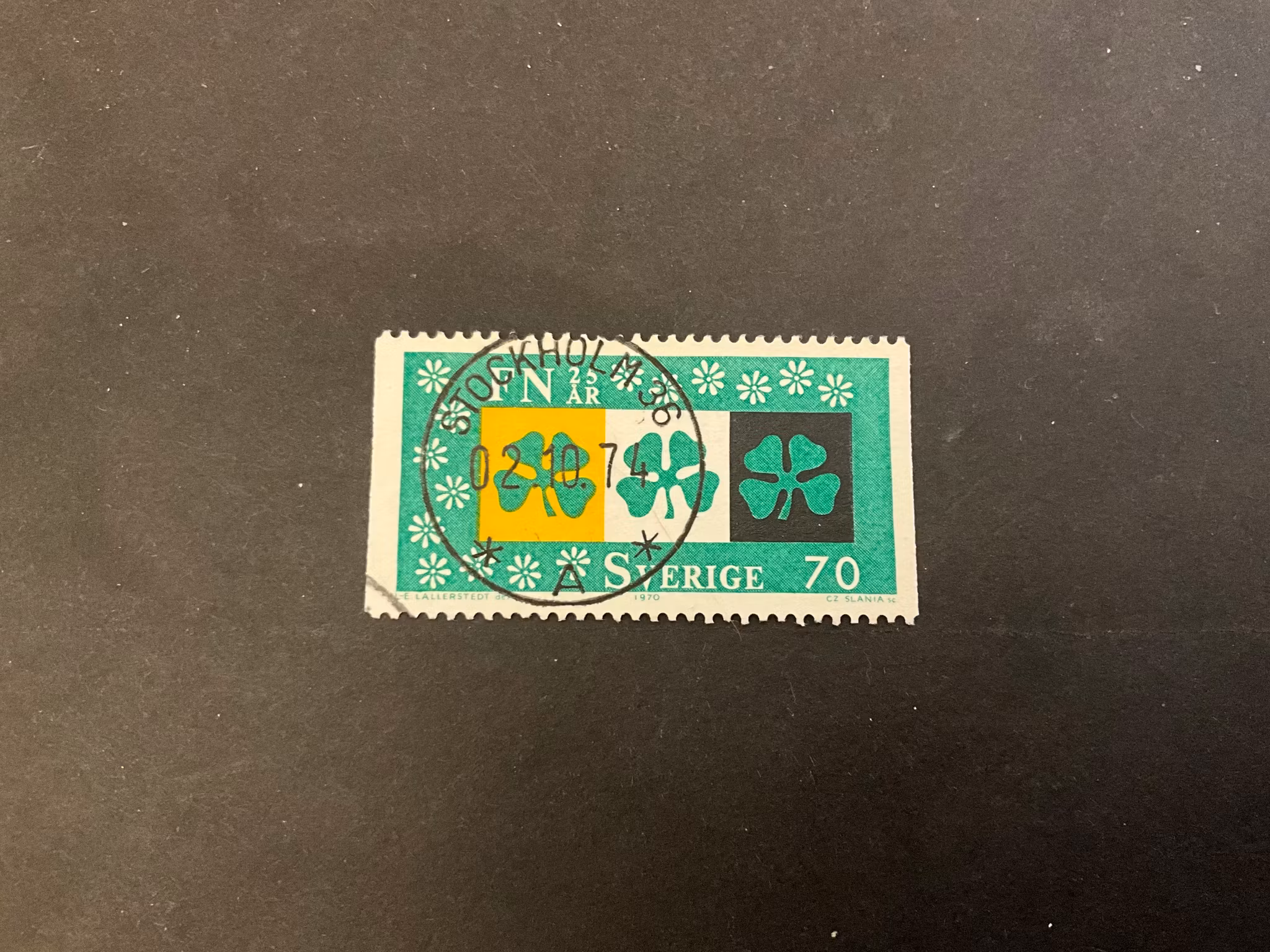 FN 25 år facit nr 710 A2 lyxstämplat STOCKHOLM 36
