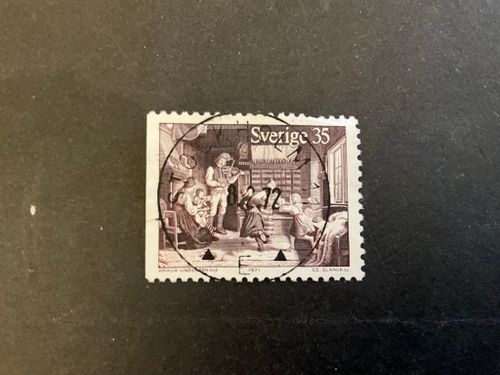 Gammaldags jul facit nr 747 B1 lyxstämplat STOCKHOLM 11