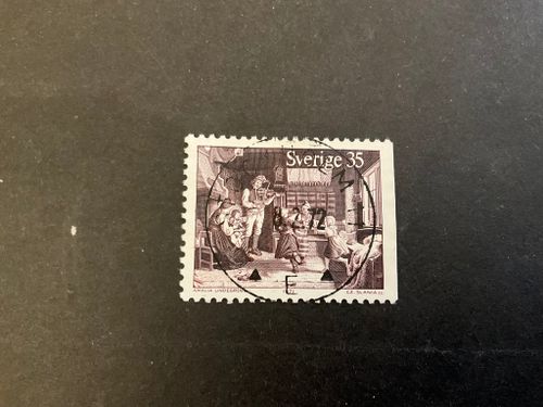 Gammaldags jul facit 747 B2 lyxstämplat STOCKHOLM 11