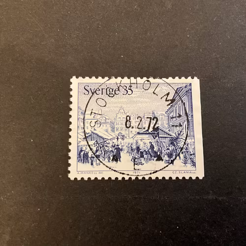 Gammaldags jul facit 746 B2 lyxstämplat STOCKHOLM 11