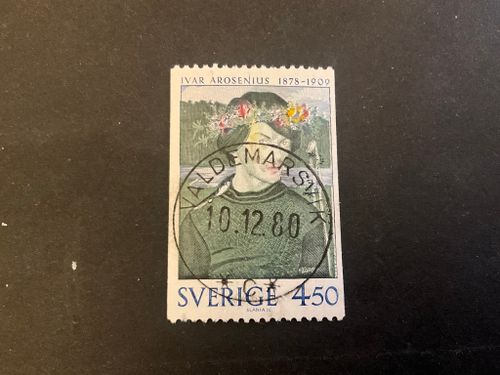 Tre svenska konstnärer facit 1053 lyxstämplat VALDEMARSVIK