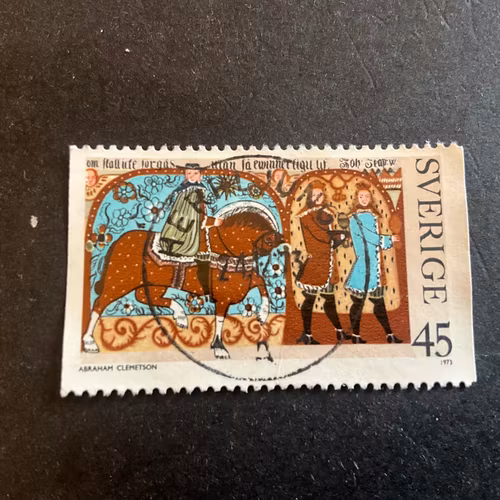 Allmogemålningar facit 846 lyxstämplat HERRLJUNGA