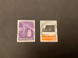 Teko industri. Facit nr 881-882 lyxstämplade märken STOCKHOLM 36