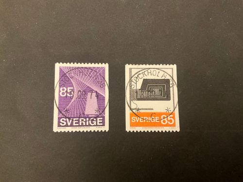 Teko industri. Facit nr 881-882 lyxstämplade märken STOCKHOLM 36