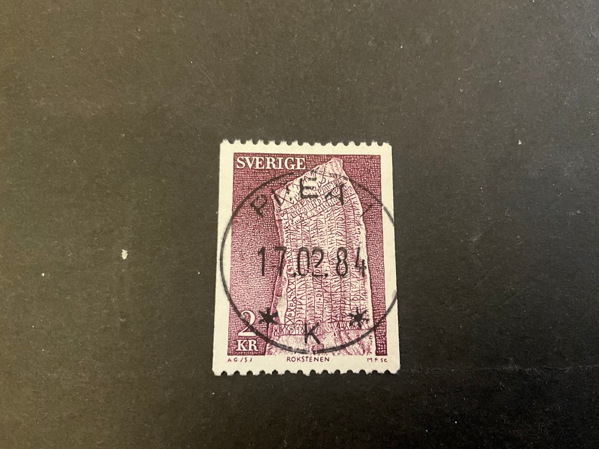 Rökstenen facit 924 V2 lyxstämplat PITEÅ 1