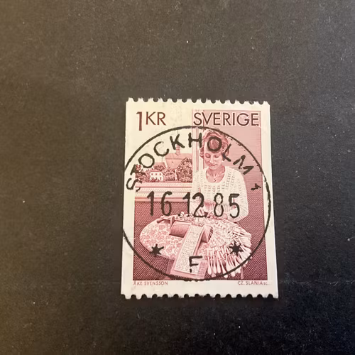 Knypplerska facit nr 955 V2 lyxstämplat STOCKHOLM 1