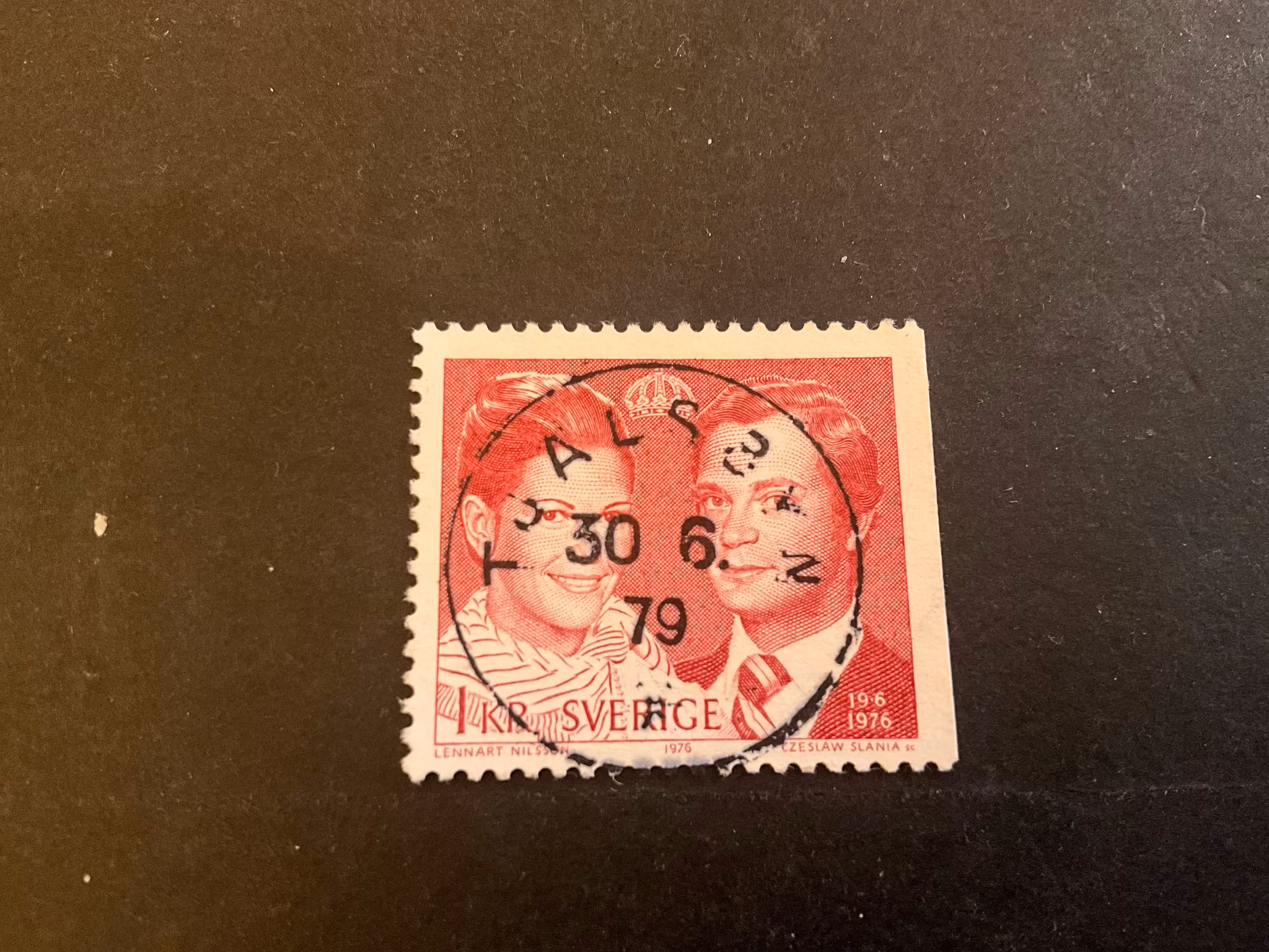 Kungabröllop facit 969 B2 lyxstämplat TJÄLSBYN , sista dag