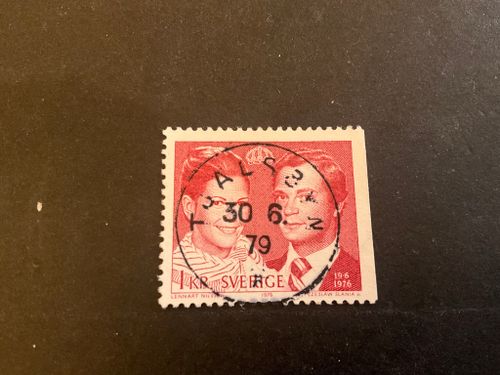 Kungabröllop facit 969 B2 lyxstämplat TJÄLSBYN , sista dag