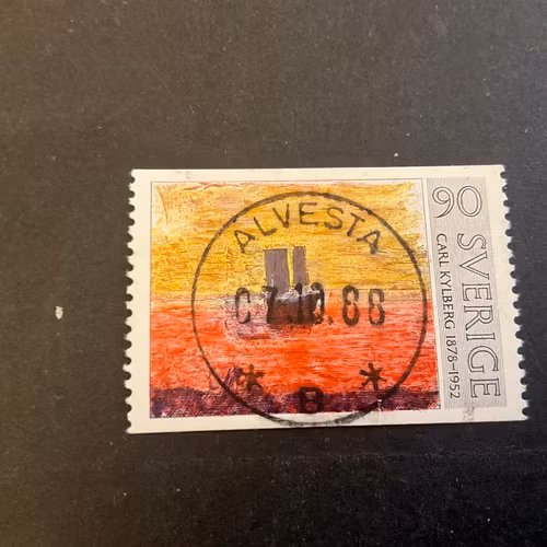 Tre svenska konstnärer facit nr 1051 lyxstämplat ALVESTA