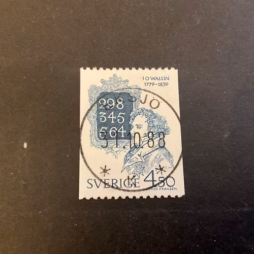 Johan Olof Wallin 200 pr facit nr 1091 lyxstämplat EKSJÖ