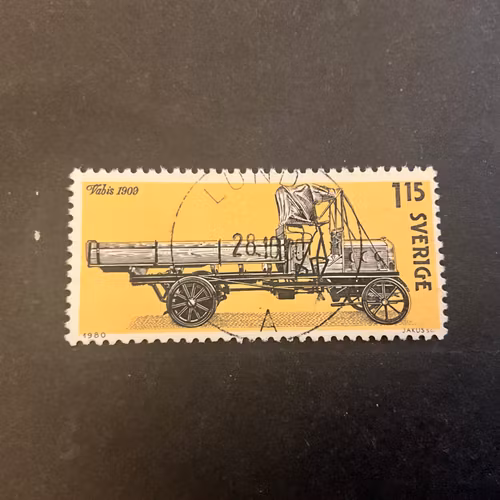 Svensk bilhistoria facit nr 1136 lyxstämplat LUND 8