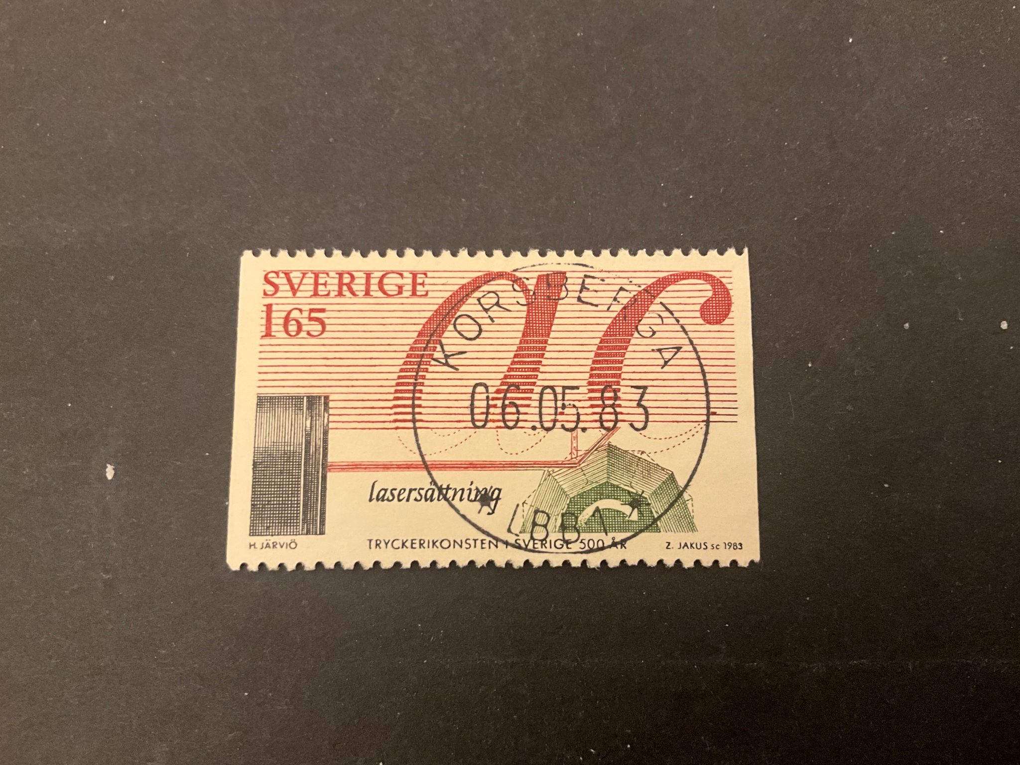 Tryckerikonsten facit nr 1240 lyxstämplat KORSBERGA
