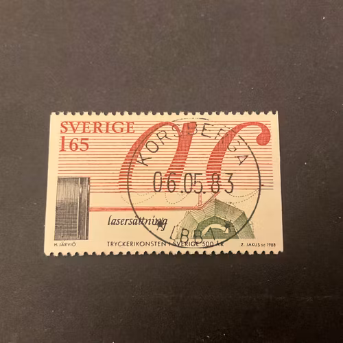 Tryckerikonsten facit nr 1240 lyxstämplat KORSBERGA