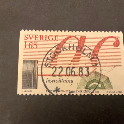 Tryckerikonsten facit 1240 lyxstämplat STOCKHOLM 1