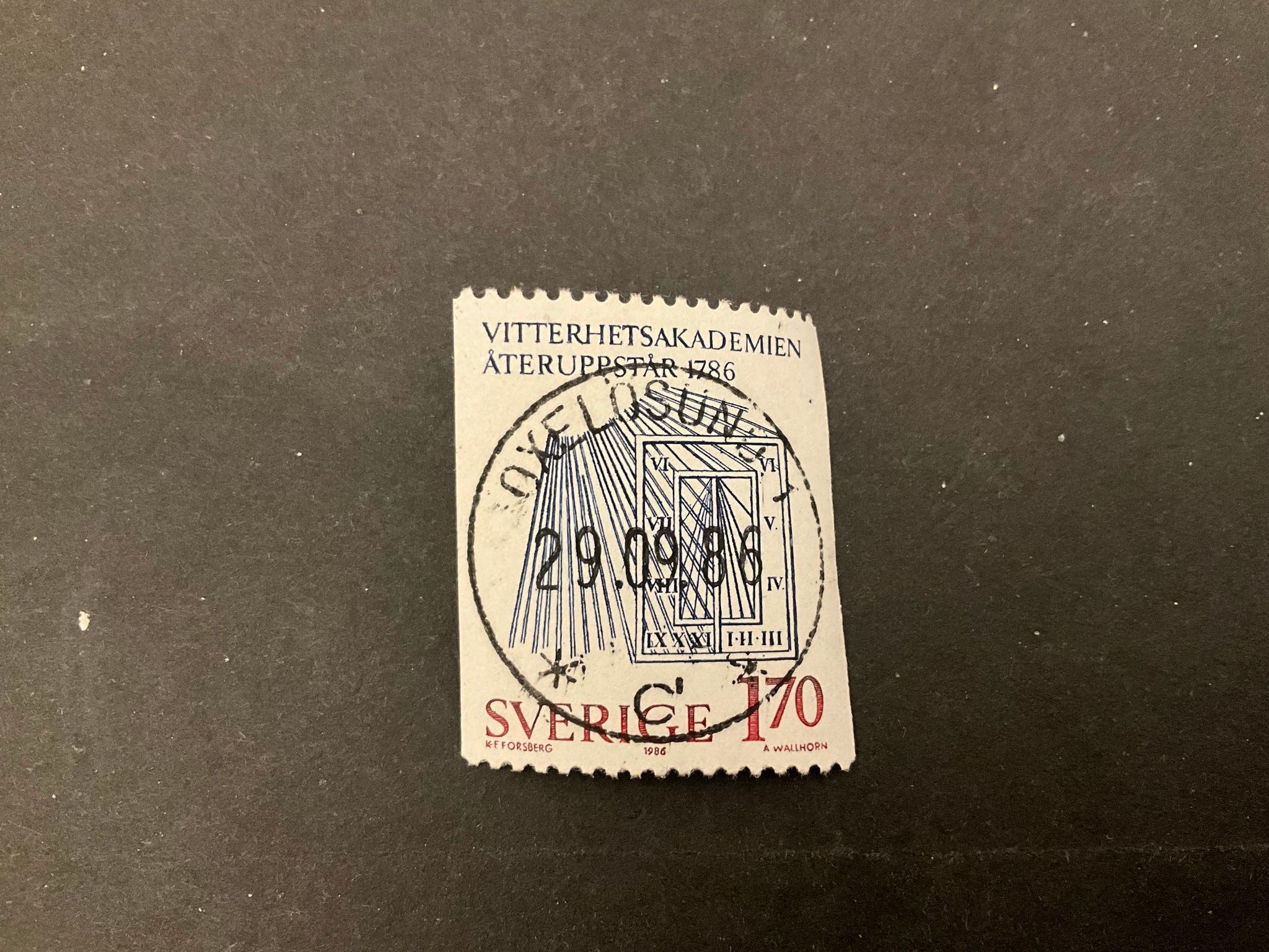 Akademijubileer facit 1400 lyxstämplat OXELÖSUND 1