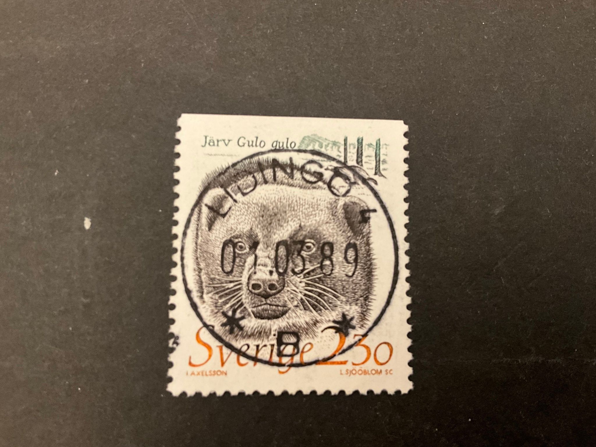 Djur i hotad miljö facit nr 1541 lyxstämplat LIDINGÖ 4