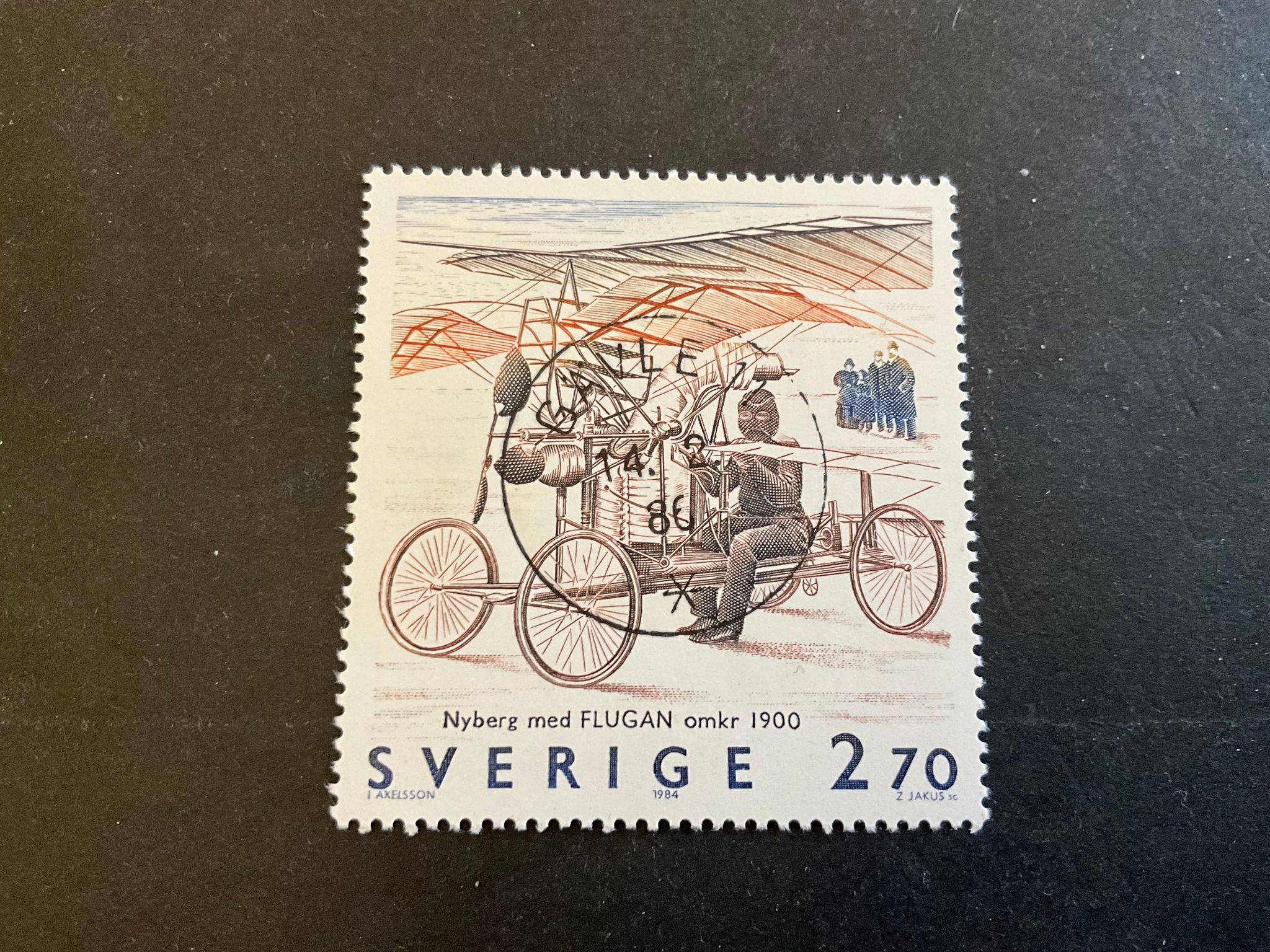 Svensk flyghistoria facit nr 1321 lyxstämplat GÄVLE 11
