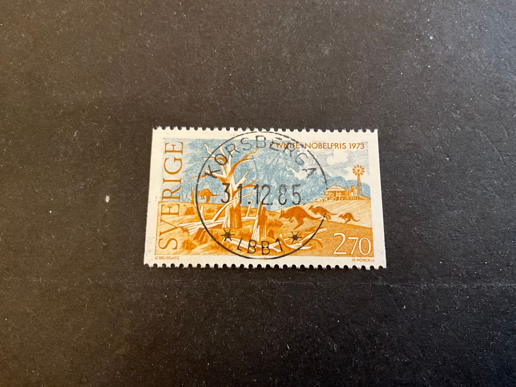 Nobelpris litteratur facit nr 1385 lyxstämplat KORSBERGA *LBB1*