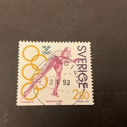 Olympiskt guld II facit nr 1724 lyxstämplat  KARLSTAD 1 AVG
