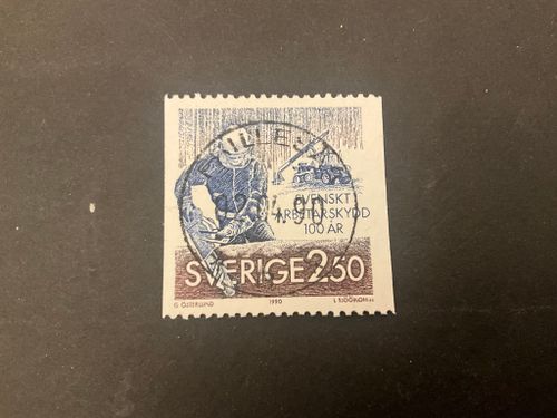Svenskt arbetarskydd 100 år facit nr 1617 lyxstämplat FRILLESÅS