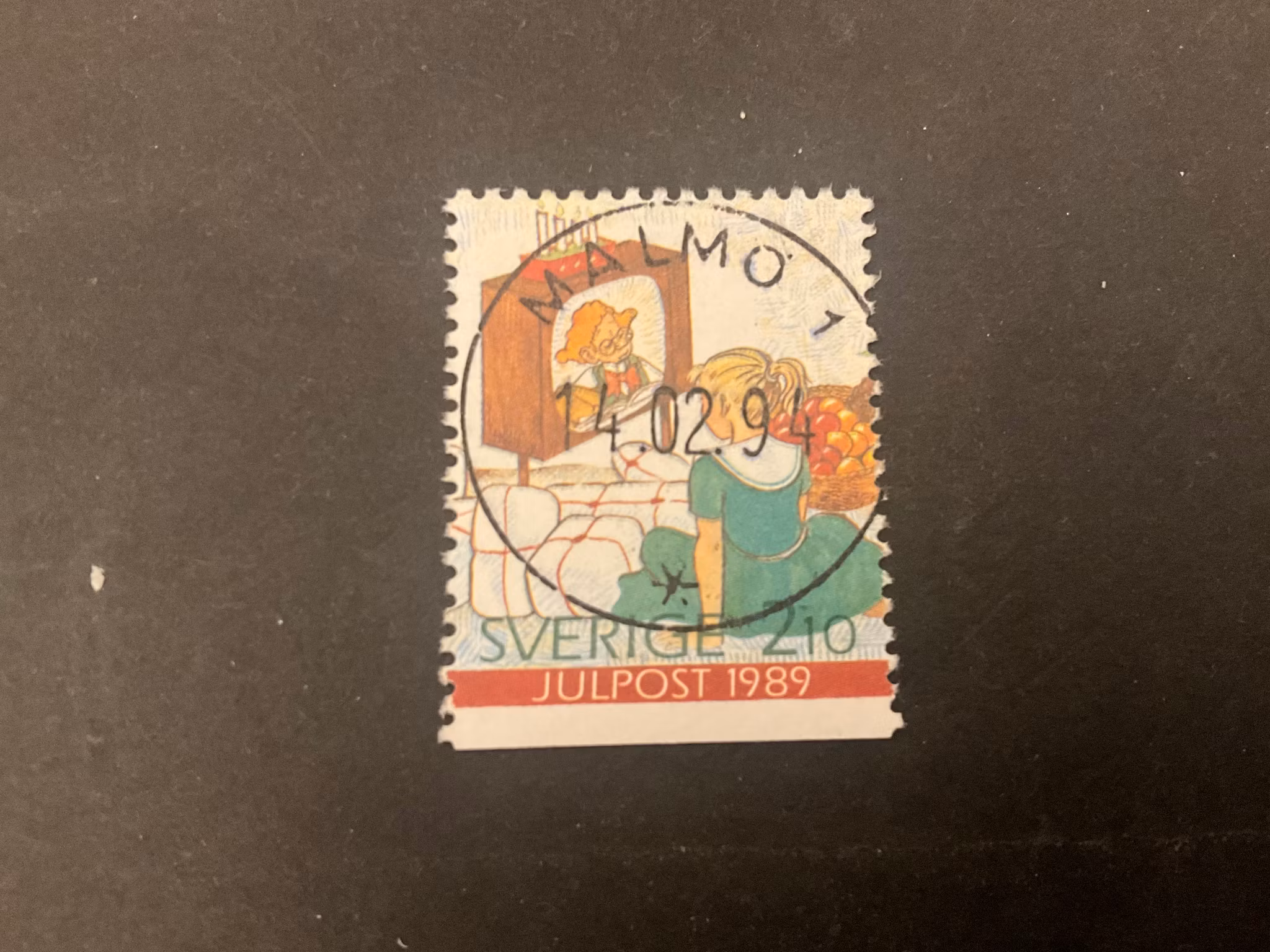 Julpost 1989 facit nr 1597 lyxstämplat MALMÖ 1