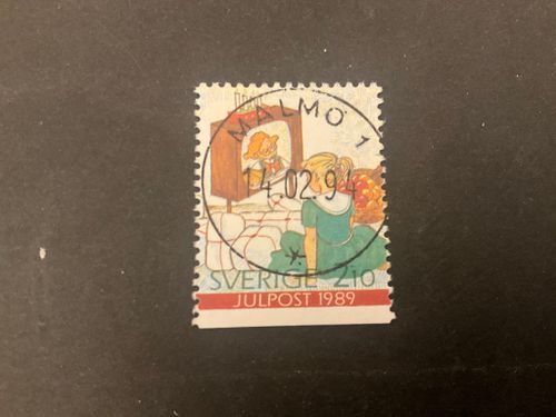 Julpost 1989 facit nr 1597 lyxstämplat MALMÖ 1