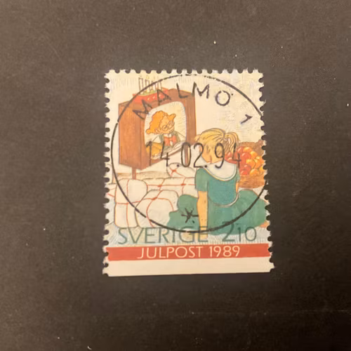 Julpost 1989 facit nr 1597 lyxstämplat MALMÖ 1