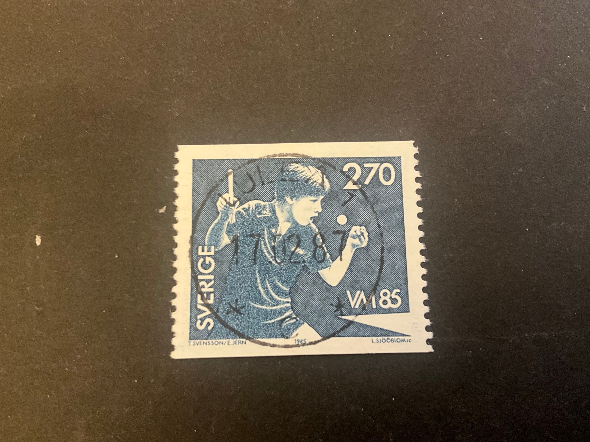 VM i bordtennis facit nr 1343 lyxstämplat LULEÅ 1