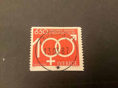 Fredrika Bremerförbundet 100 år facit nr 1310 lyxstämplat KARLSTAD 1