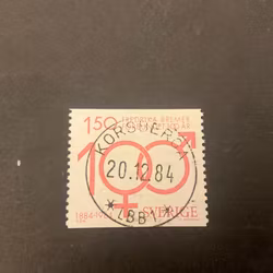 Fredrika Bremerförbundet 100 år facit 1309 lyxstämplat KORSBERGA*LBB1*