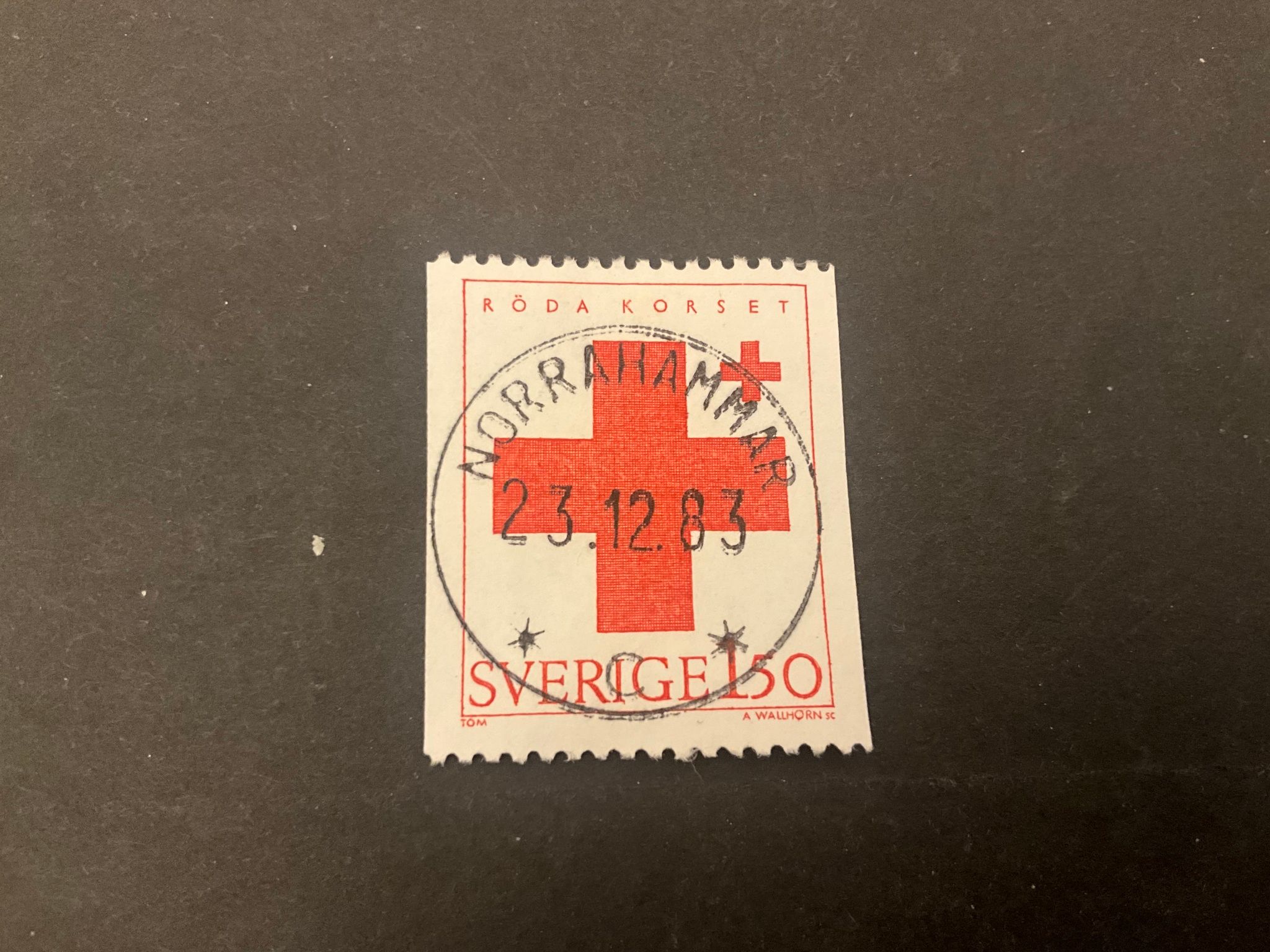 Röda korset facit 1268 lyxstämplat NORRAHAMMAR