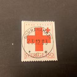 Röda korset facit 1268 lyxstämplat NORRAHAMMAR