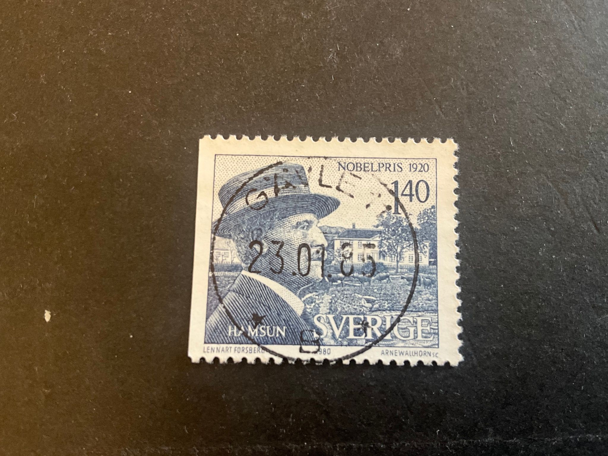 Nobelpristagare 1920 facit 1146 lyxstämplat GÄVLE 11