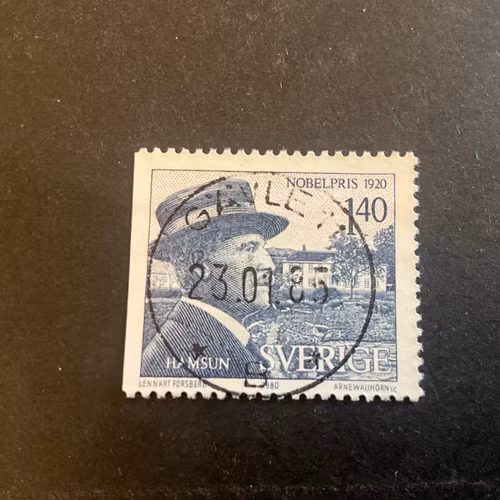Nobelpristagare 1920 facit 1146 lyxstämplat GÄVLE 11