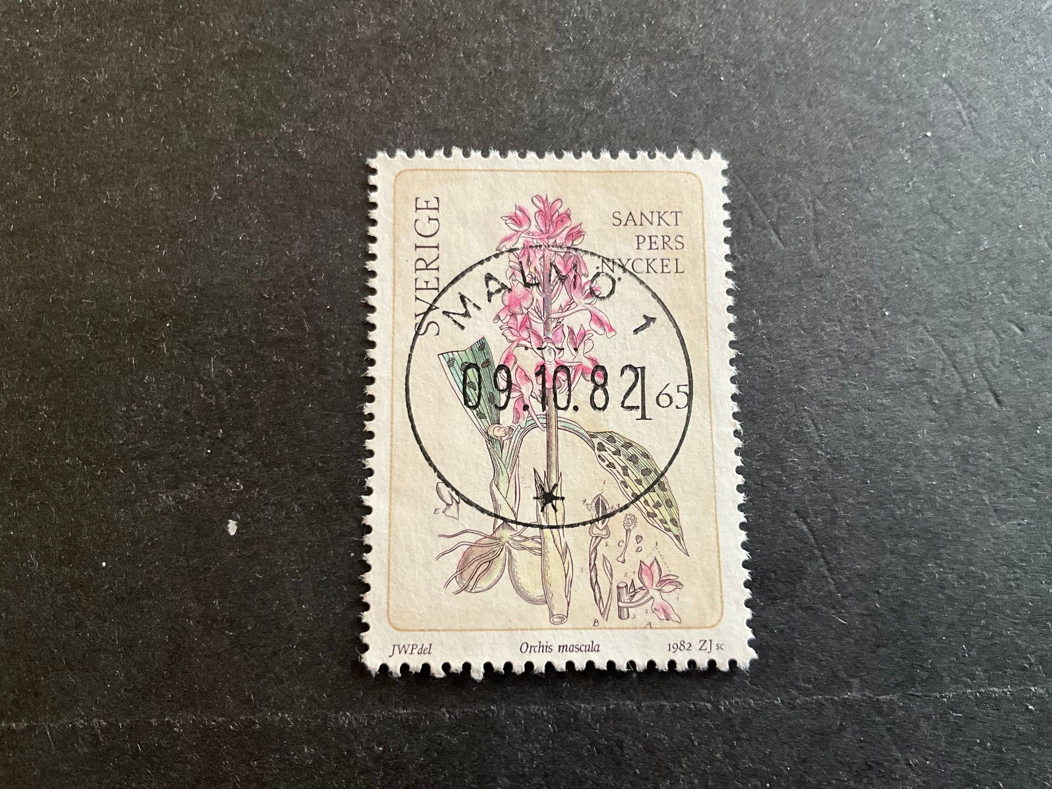 Vilda orkidéer facit 1222 lyxstämplat MALMÖ 1