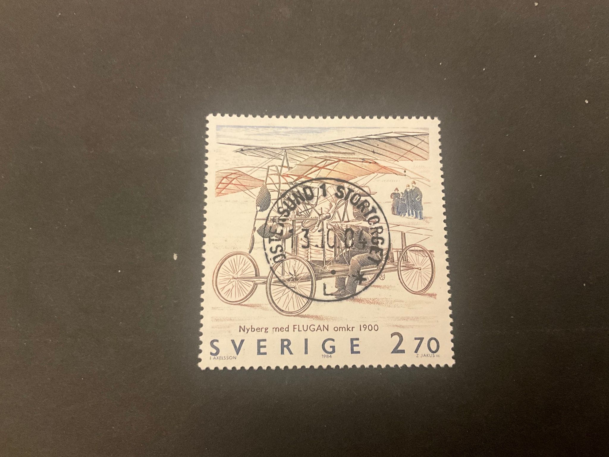 Svensk flyghistoria facit 1321 lyxstämplat ÖSTERSUND STORTORGET