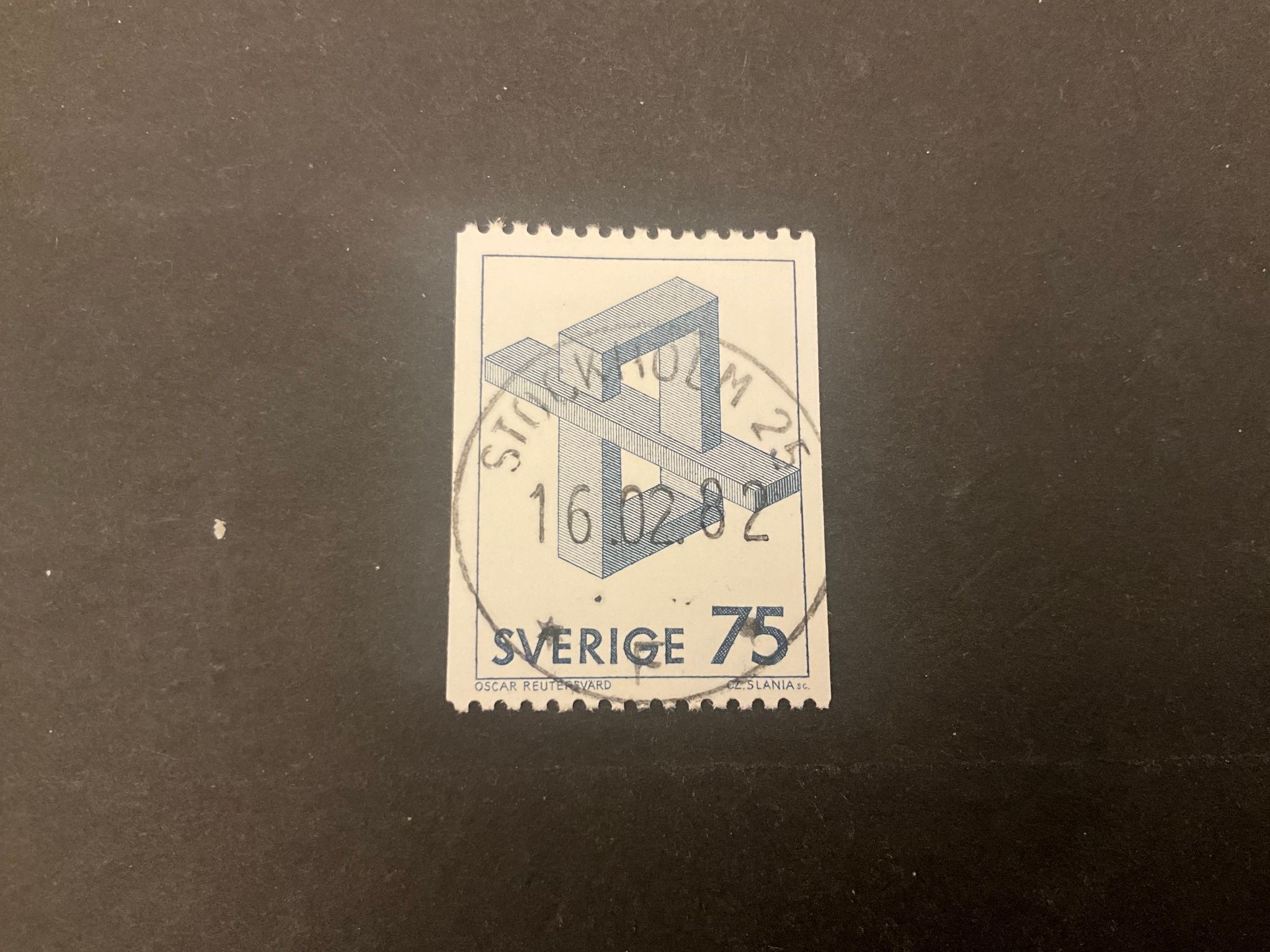 Omöjliga figurer facit nr 1201 lyxstämplat STOCKHOLM 25