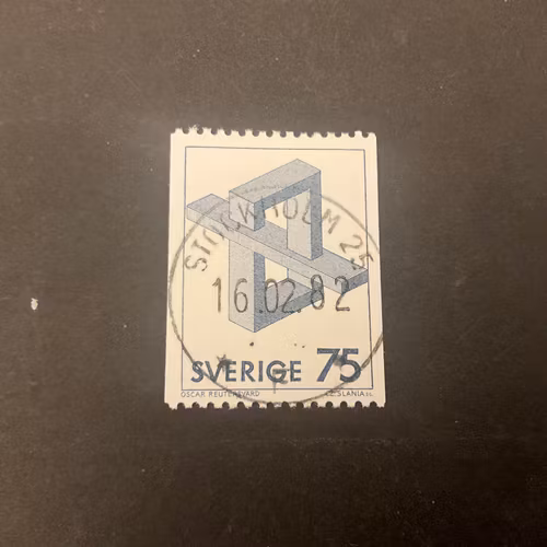 Omöjliga figurer facit nr 1201 lyxstämplat STOCKHOLM 25