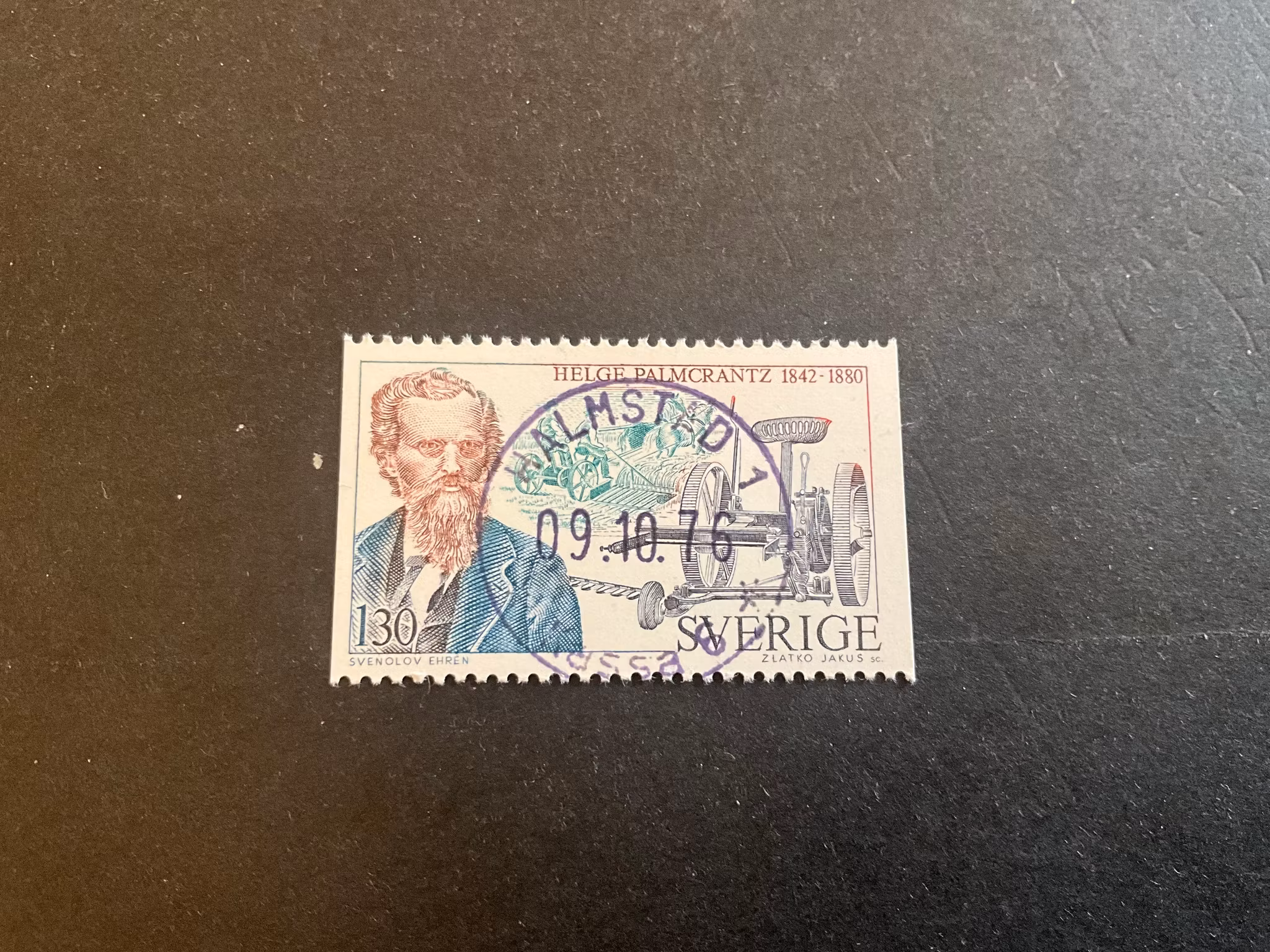 Tekniska nydanare facit nr 977 lyxstämplat HALMSTAD 1