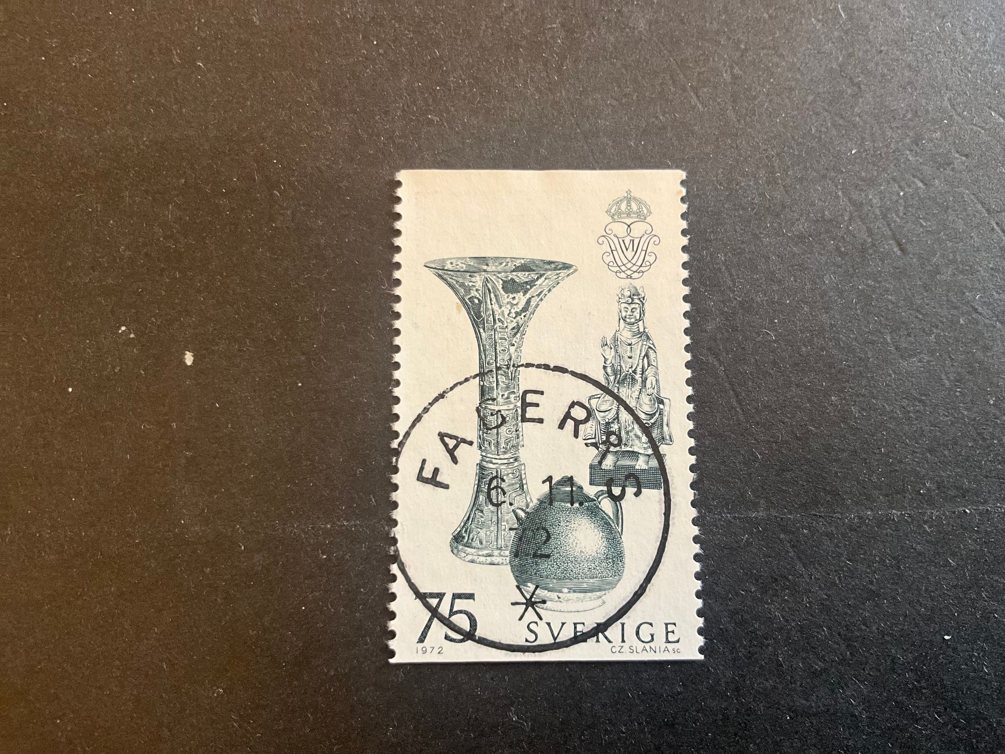 Gustaf VI Adolf 90 år facit nr 799 lyxstämplat FAGERÅS