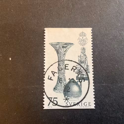 Gustaf VI Adolf 90 år facit nr 799 lyxstämplat FAGERÅS