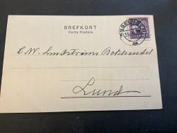 Brefkort frankerat med stående lejon