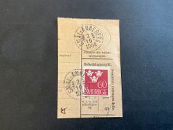 Tre kronor facit 286 praktstämplat på klipp SMÅL: ANNEBERG