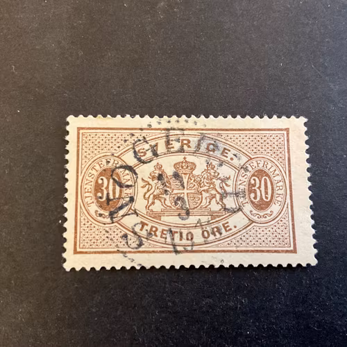 Tjänstefrimärke TJ 21 praktstämplat SNOGERÖD