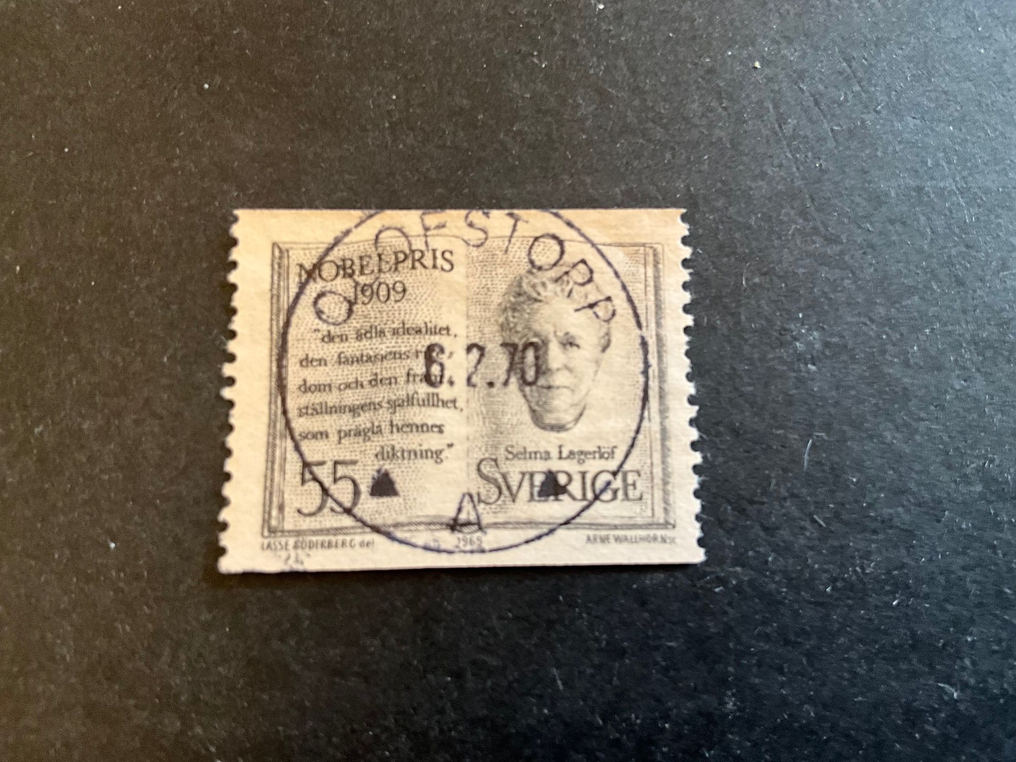 Nobelpristagare 1909 facit nr 682 A lyxstämplat OLOFSTORP