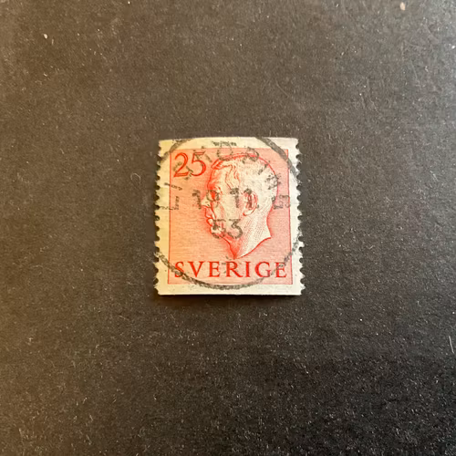 Gustaf VI Adolf typ I facit nr 405 A lyxstämplat LIDKÖPING