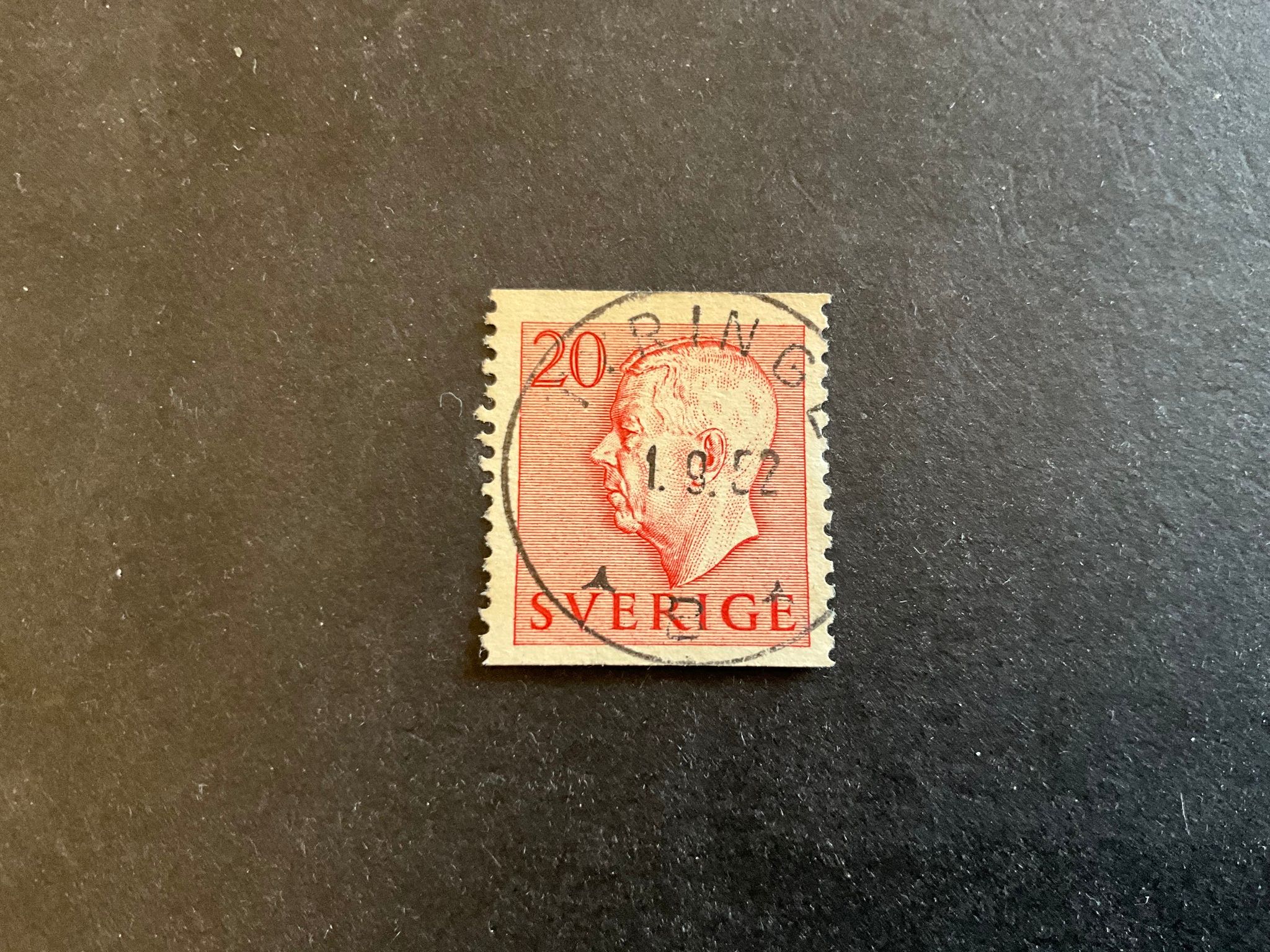 Gustaf VI Adolf typ I facit nr 402 lyxstämplat TYRINGE